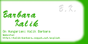 barbara kalik business card